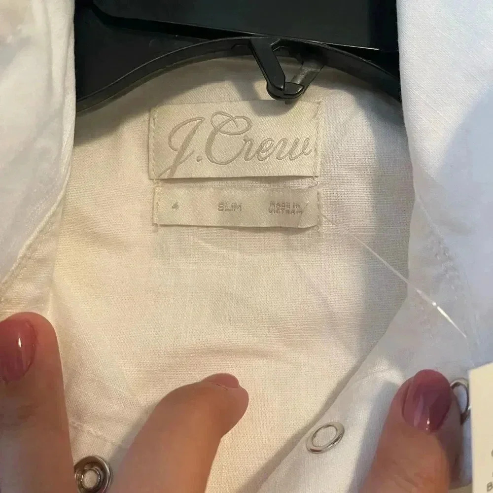 J.Crew new with tags white western button down - Picture 5 of 7